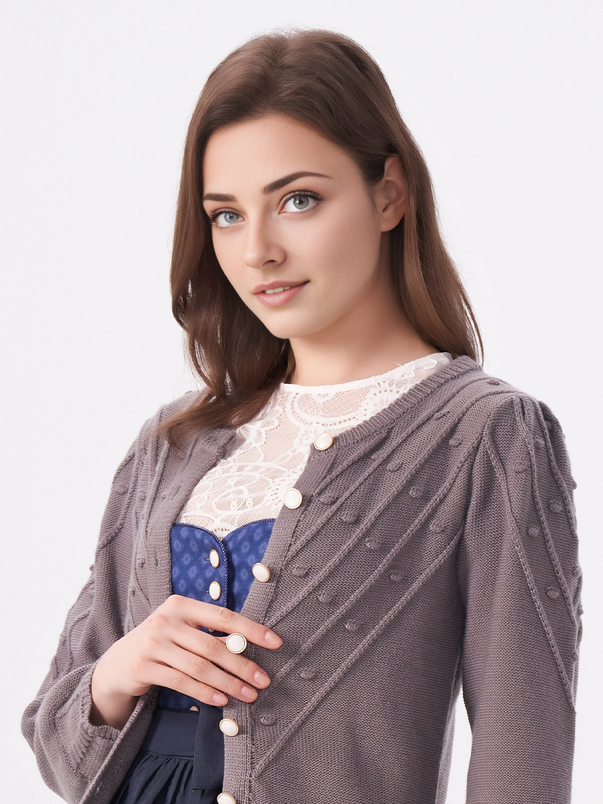 Dirndlbluse schwarz langarm
