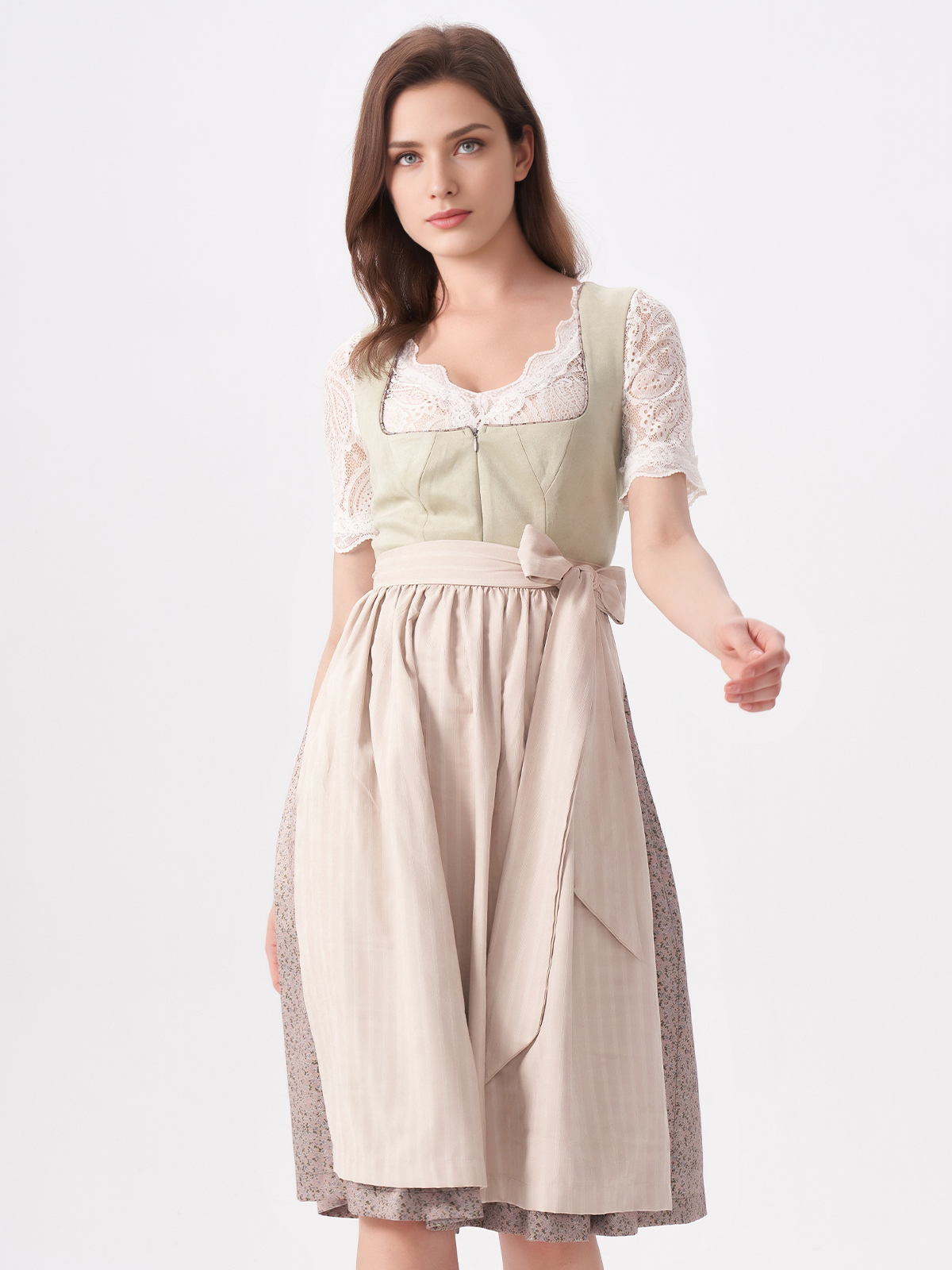 Elegantes grünes Dirndl lang